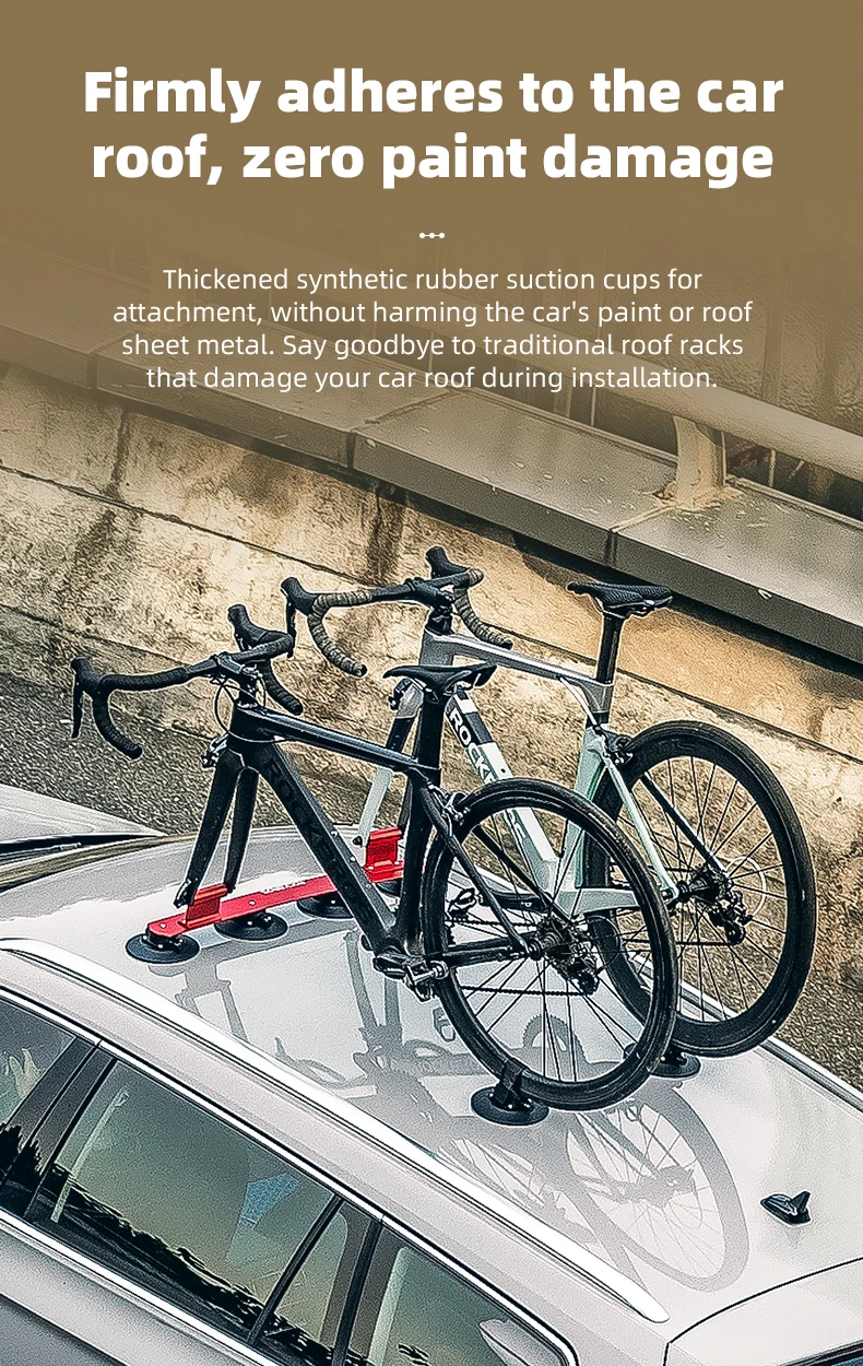 ROCKBROS Fahrrad-Auto-Racks, Fahrrad-Saugnäpfe, Dachträger, Fahrraddachhalter, schnelle Installation, MTB, Mountainbike, Rennrad, Zubehör – Detail 11