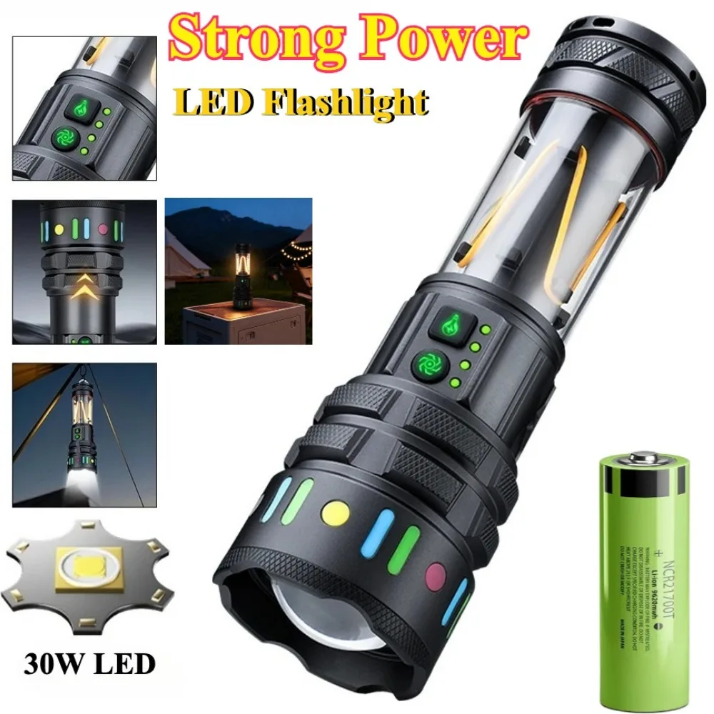 Powerful Ultra Bright LED Flashlight Type-C Fast Rechargeable Handheld Work Torch for Daily Outdoor Emergency Lighting view 2