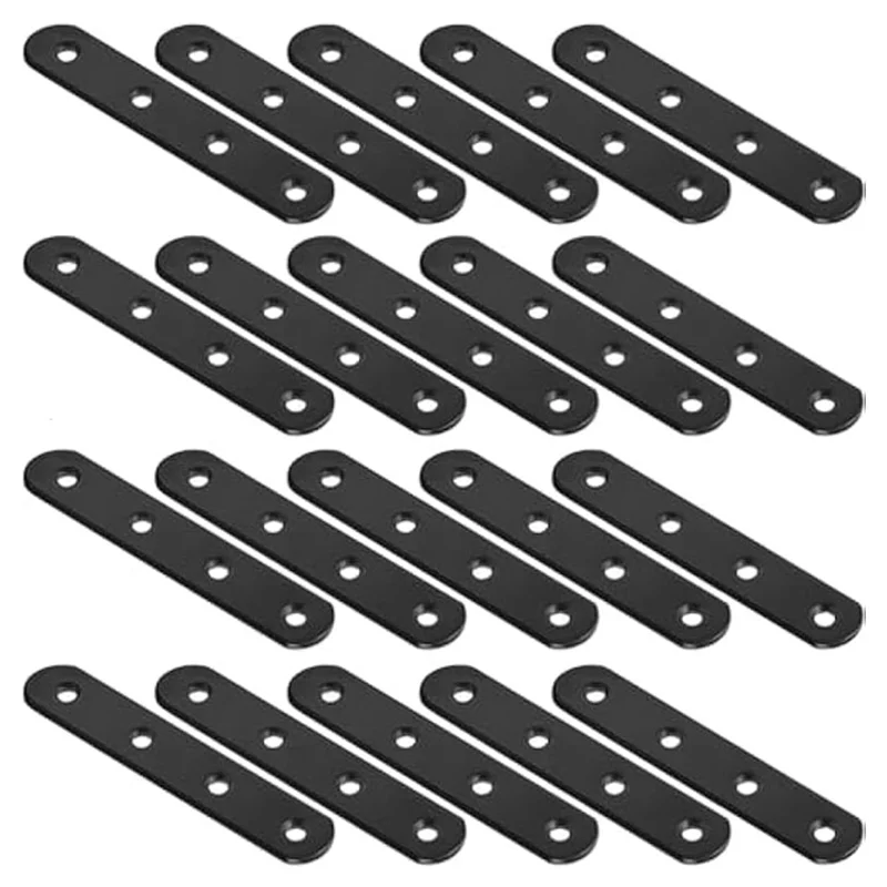 【Today-Only!】20Pcs Straight Brackets 4 Inch Straight Brace Flat Mending Plates, Repair Fixing Joining Brackets For Wood Furnitur