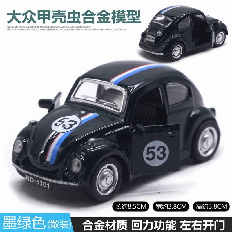 Model Volkswagen Beetle ze stopu 1:43, model samochodu otwierającego drzwi, dekoracja tortu, kolekcja prezentów dla dzieci