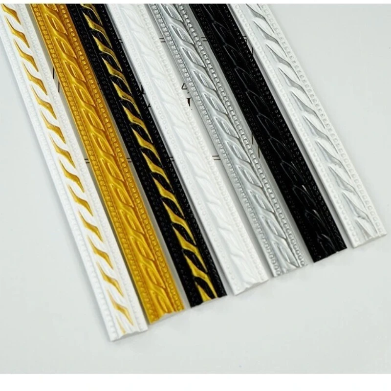 2cm/3cm Width Door Windows Ceiling Trim Edge Photo Frame Dressing Mirror Frame Decor Edge Strips 5M PVC Self-adhesive Line Trim