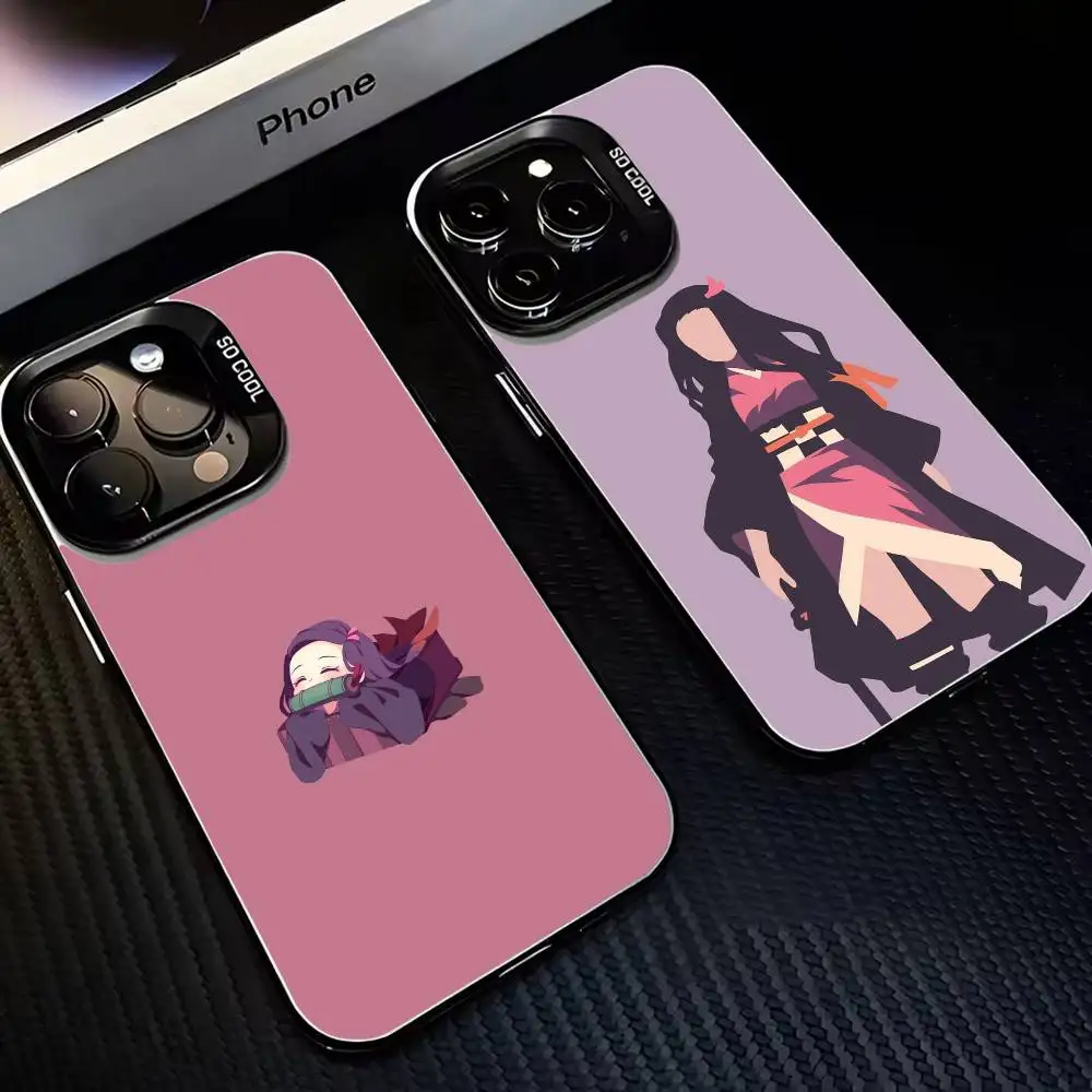 

Kamado-o Nezuko Demon Slayer Phone Case For iPhone 16,15,14,13,12,11,Mini,Pro,MAX Black Matte Shockproof Cover