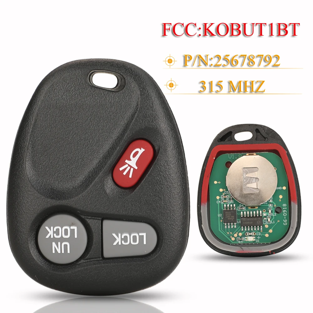

jingyuqin KOBUT1BT Remote Car Key 315Mhz For Chevrolet Astro Blazer S10 Silverado Suburban Tahoe GMC Sierra Yukon Buick 25678792