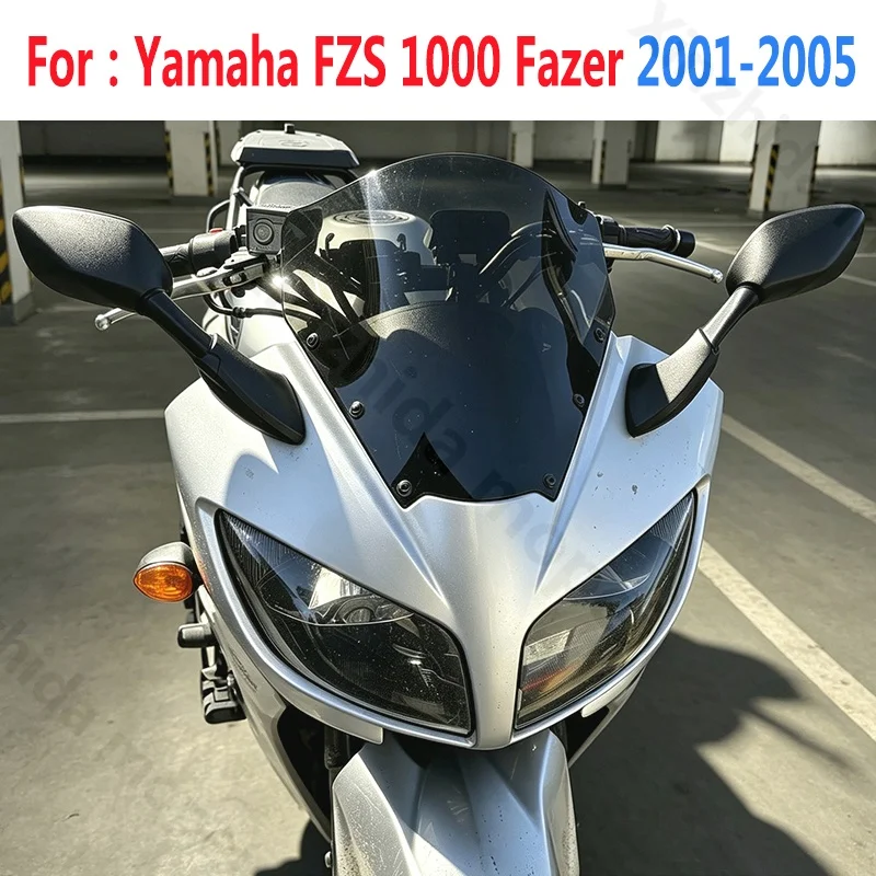 Windshield For Yamaha FZ1 FZS1000 FZS 1000 Fazer 2001 2002 2003 2004 2005 Motorcycle Windscreens Wind Deflectors Viser Balck