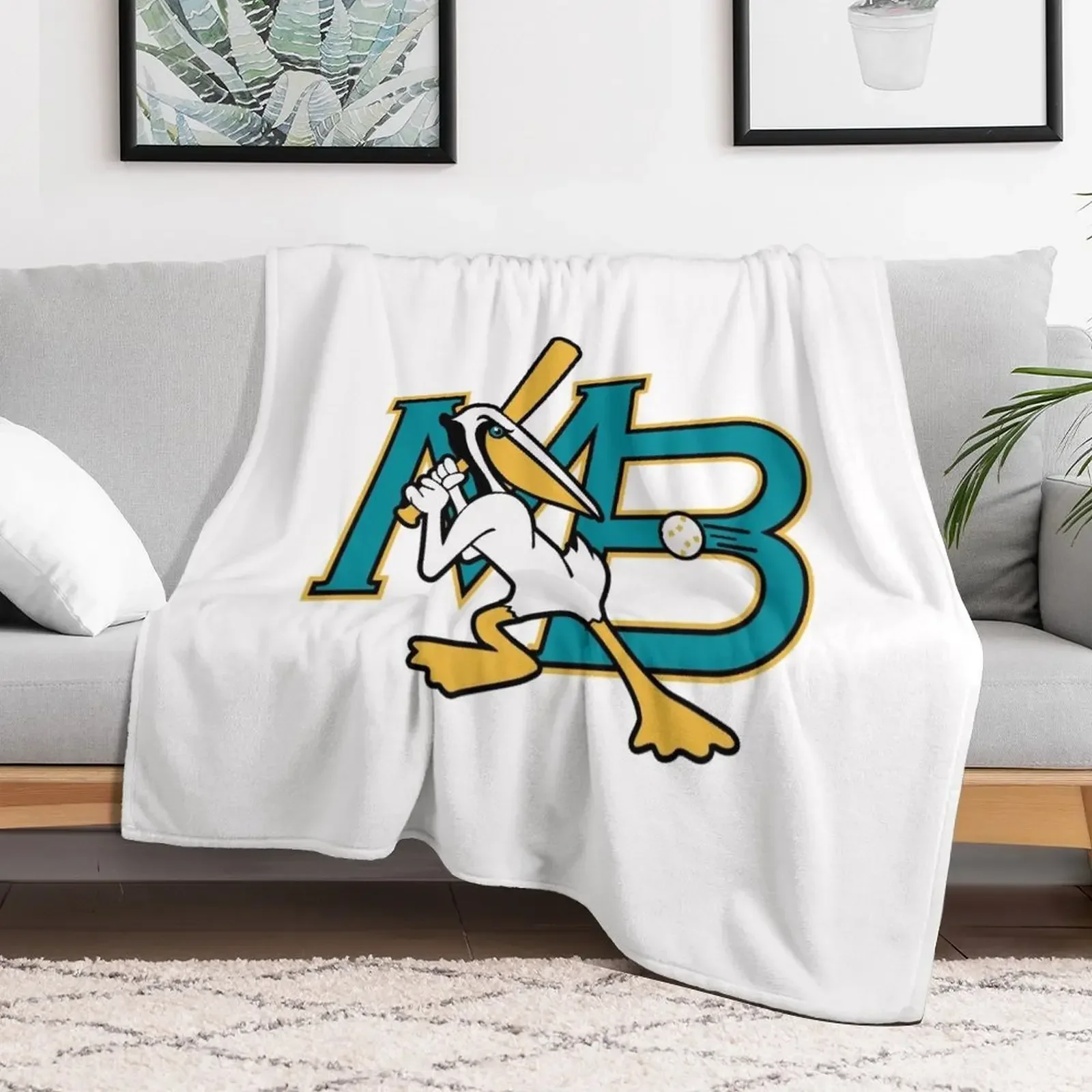 

Myrtle Beach Pelicans team Throw Blanket Summer Winter beds Picnic Soft Big Blankets Vintage Bed linens christmas gifts Blankets