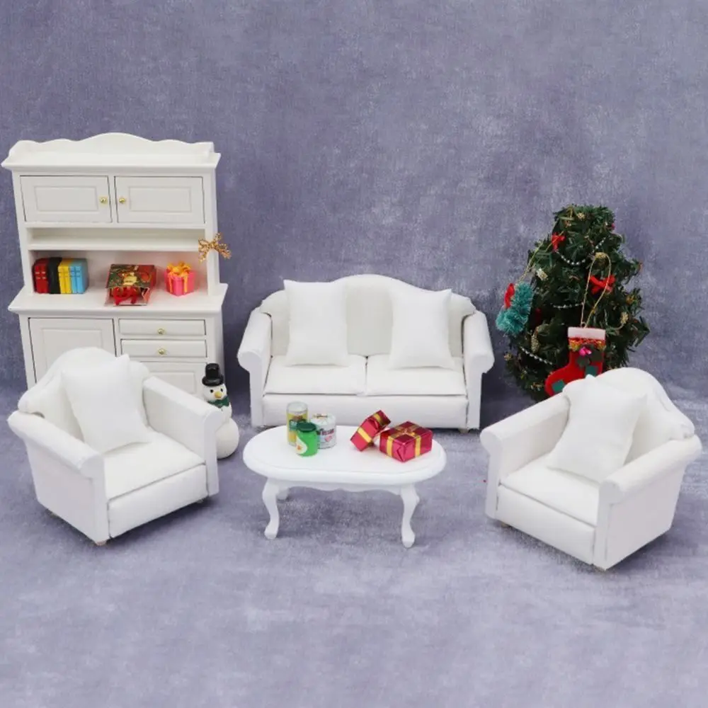 Pretend Play 1:6/1:12 Dollhouse Furniture Doll House Accessories Soft Heart Flower Pillow Model Cotton Cute