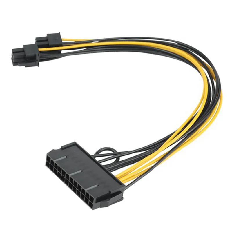 

ABT-2Pcs Блок питания для ПК ATX 24-контактный разъем «мама» на двойной PCI-E 6-контактный разъем адаптера кабеля питания графического процессора шнур 18AWG 30 см перемычка стартера