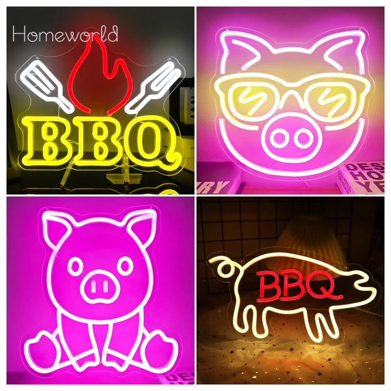 

BBQ Neon Sign USB Powered LED Neon Light for Barbecue Restaurant Home Party Family Gathering Bar BBQ Shop Wall Decor