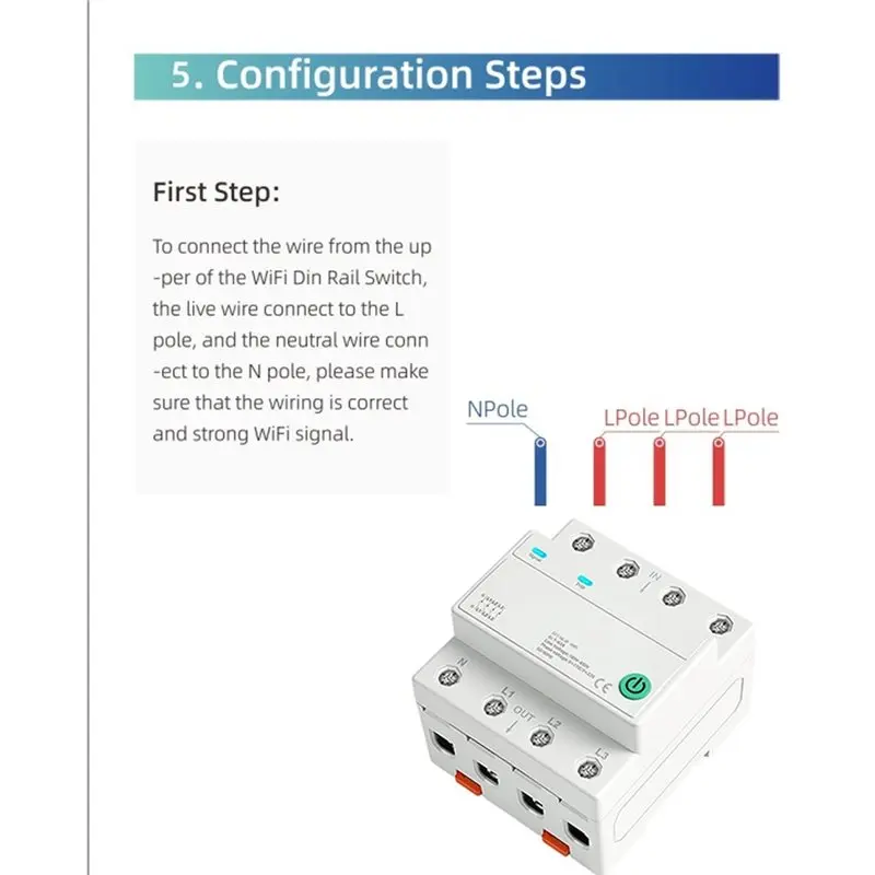 A04G-DIN Rail MCB 3P+ N 4P Wifi Smart Circuit Breaker 1-63A For Alexa Google Voice Actuya APP Remote Timer Relay Status