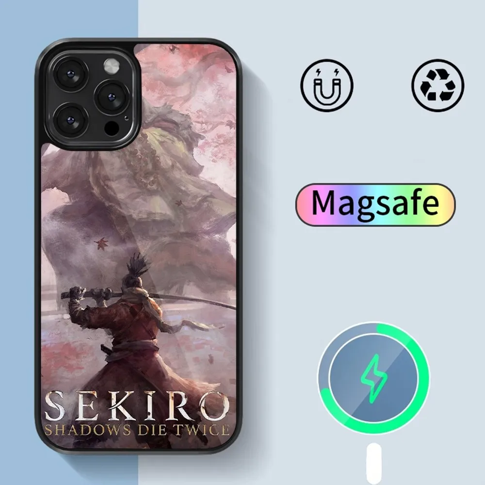 Game Sekiro Shadows Die Twice Phone Case For iPhone 14 13 12 11 15 Pro Max Plus Magsafe Magnetic Cover