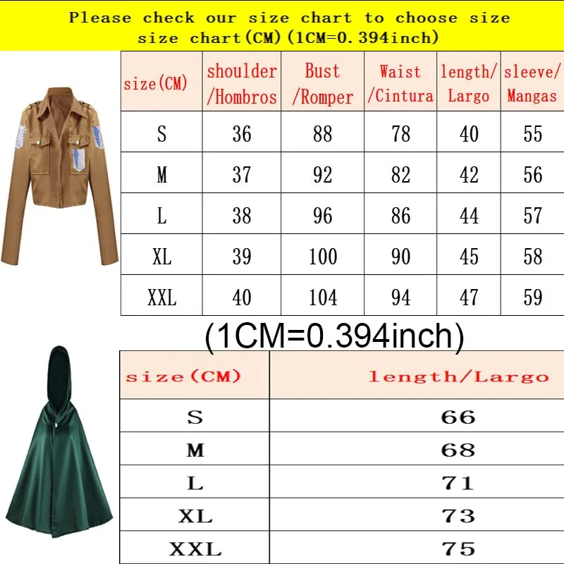 Shingeki no Kyojin أزياء تنكرية لفيلق التحقيق عباءة موحدة ريكون فيلق حزام هوكشوت ليفي ميكاسا إرين جايجر مجموعة كاملة #6