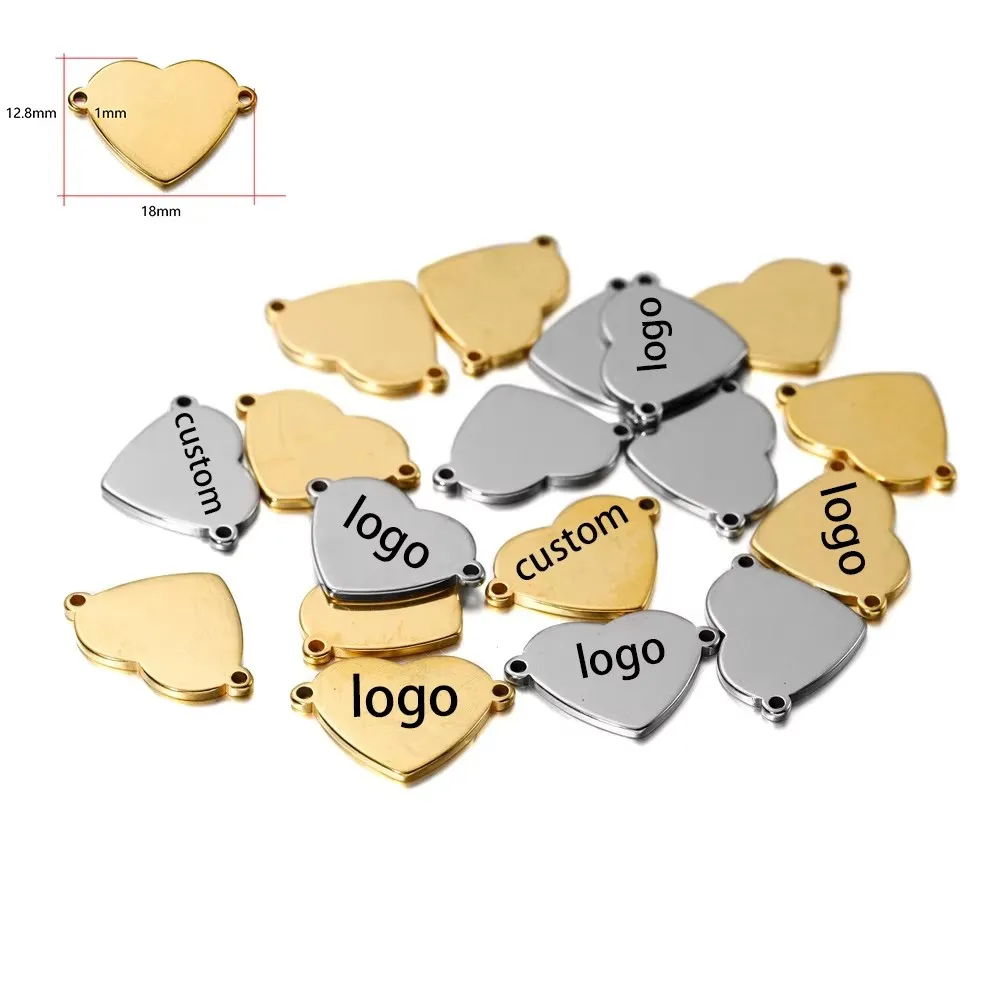 30/50 stuks Lasergegraveerde Logo Tags Roestvrij Stalen Cirkel Tag 6mm-12mm Ronde Charme Graveerbare Hangers voor Sieraden Maken