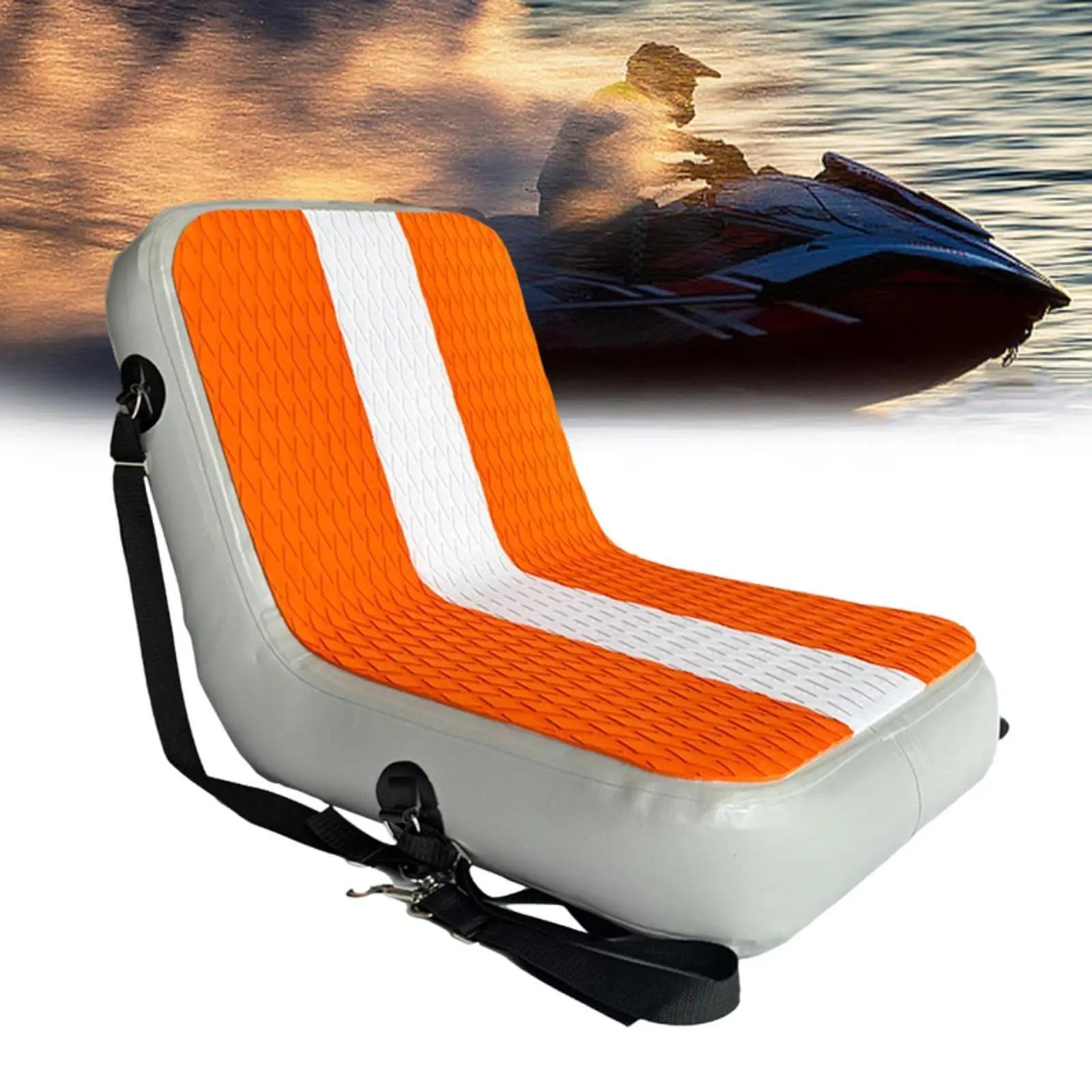 

Boat Seat Sit on Top Seat and Backrest with Back Rest with Adjustable Strap Accessories Padded Canoe Cushion for Rowboats