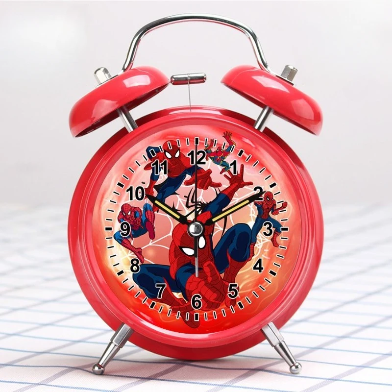 Marvel The Avengers Spiderman Silent Walking Time Home Bedroom Student Dormitory Wake-up Artifact Alarm Clock Desktop Ornament