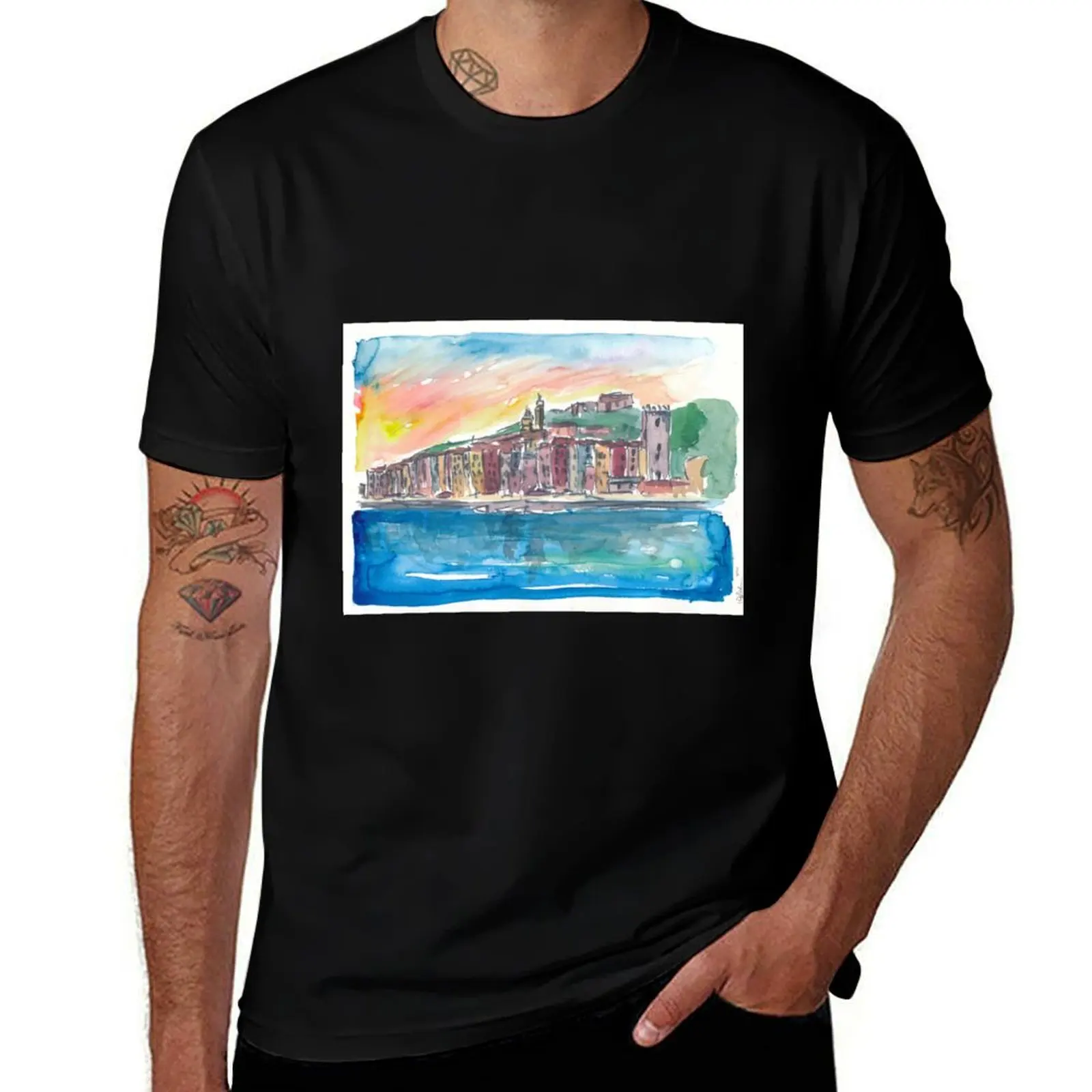 

Porto Venere Mediterranean Sunset In Italy T-Shirt Blouse new edition Louboutins anime shirts men