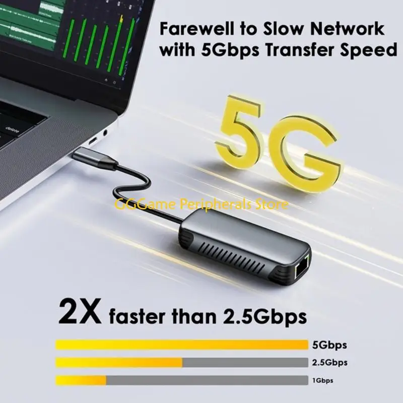 U55B Fast Speed 5Gbps Type C To RJ45 Ethernet Adapter For Computer Notebook Fast Speed Internet Connection
