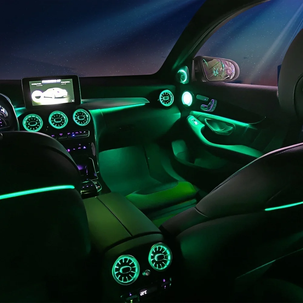 Für Benz C GLC Klasse Coupé W205 X253 C43 C63 2015-2021 3/12/64 Farben LED Ambientebeleuchtung Turbinen-Auslassdüse Auto-Zubehör – Detail 23