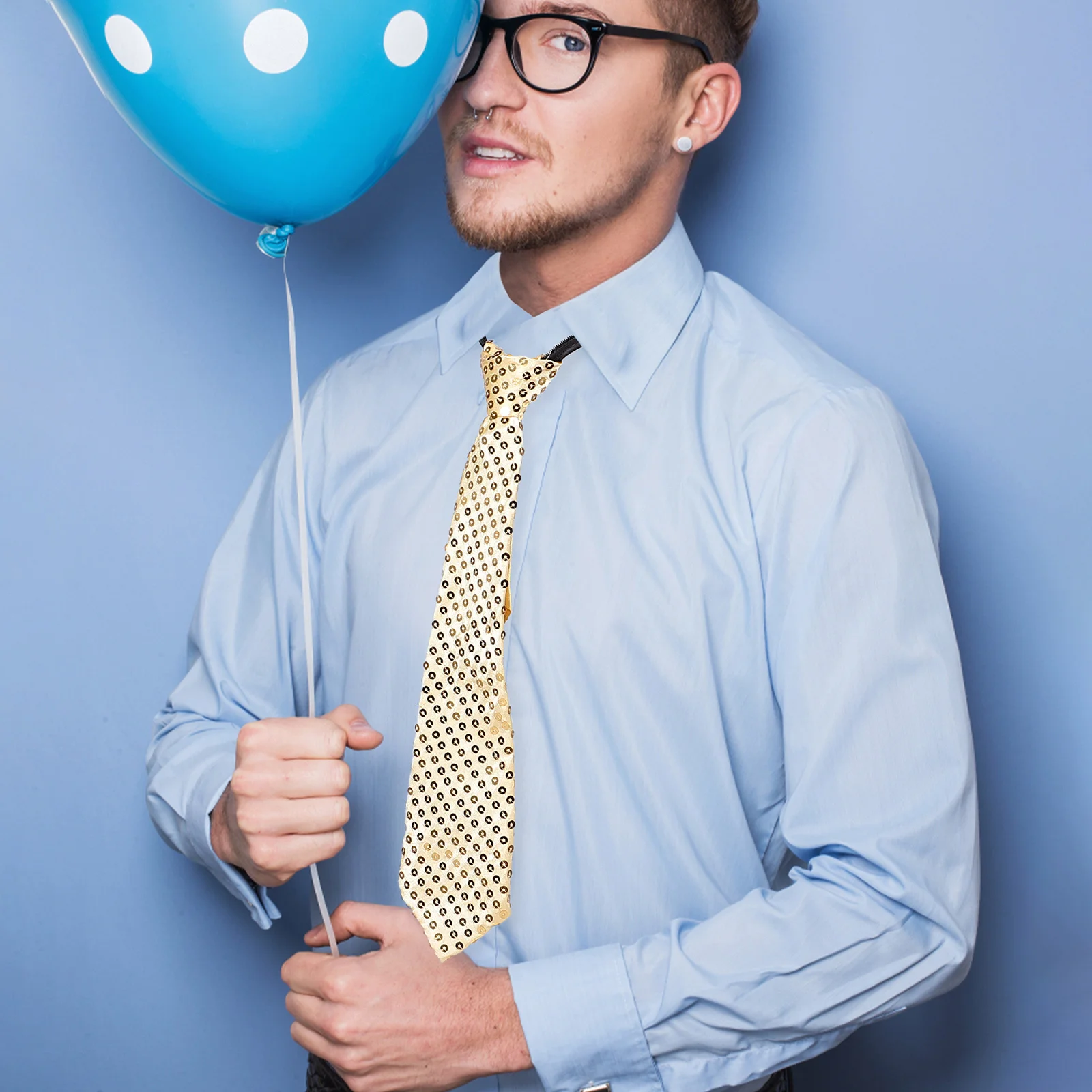 

2pcs Sequin Role-Play Tie Lightweight Shiny Tie For Party Prom Costume Cosplay Decor Men Festival Outfit Accessory