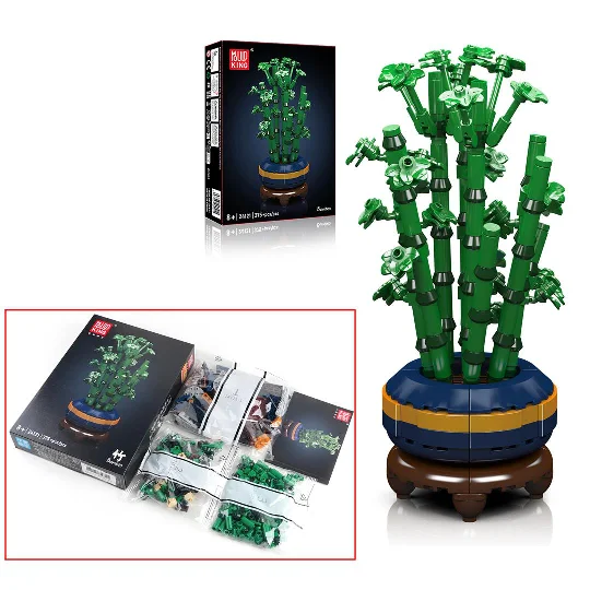 

Mold King 24121 бамбуковые строительные блоки, серия цветов, имитация горшечных растений, домашний декор, детские кирпичи, сборка, игрушка в подарок, 375 шт.