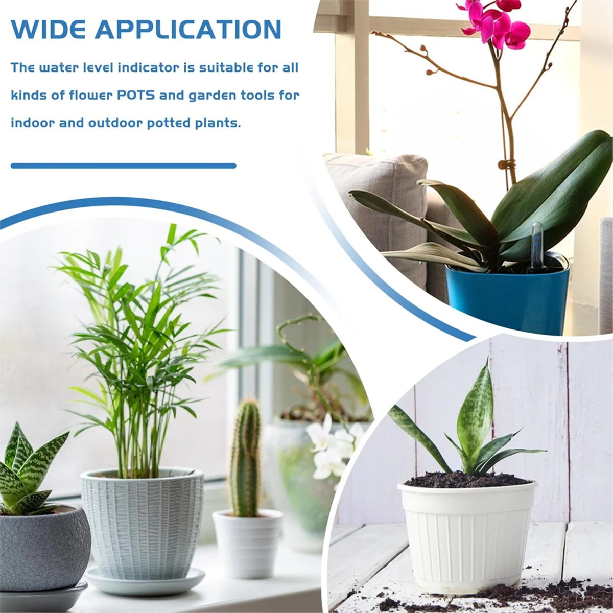 BOFF-Medidor de humedad para plantas, indicador de riego, 15 Uds. Medidor de humedad para plantas, plantas indicadoras de nivel de agua, medidor de humedad del suelo