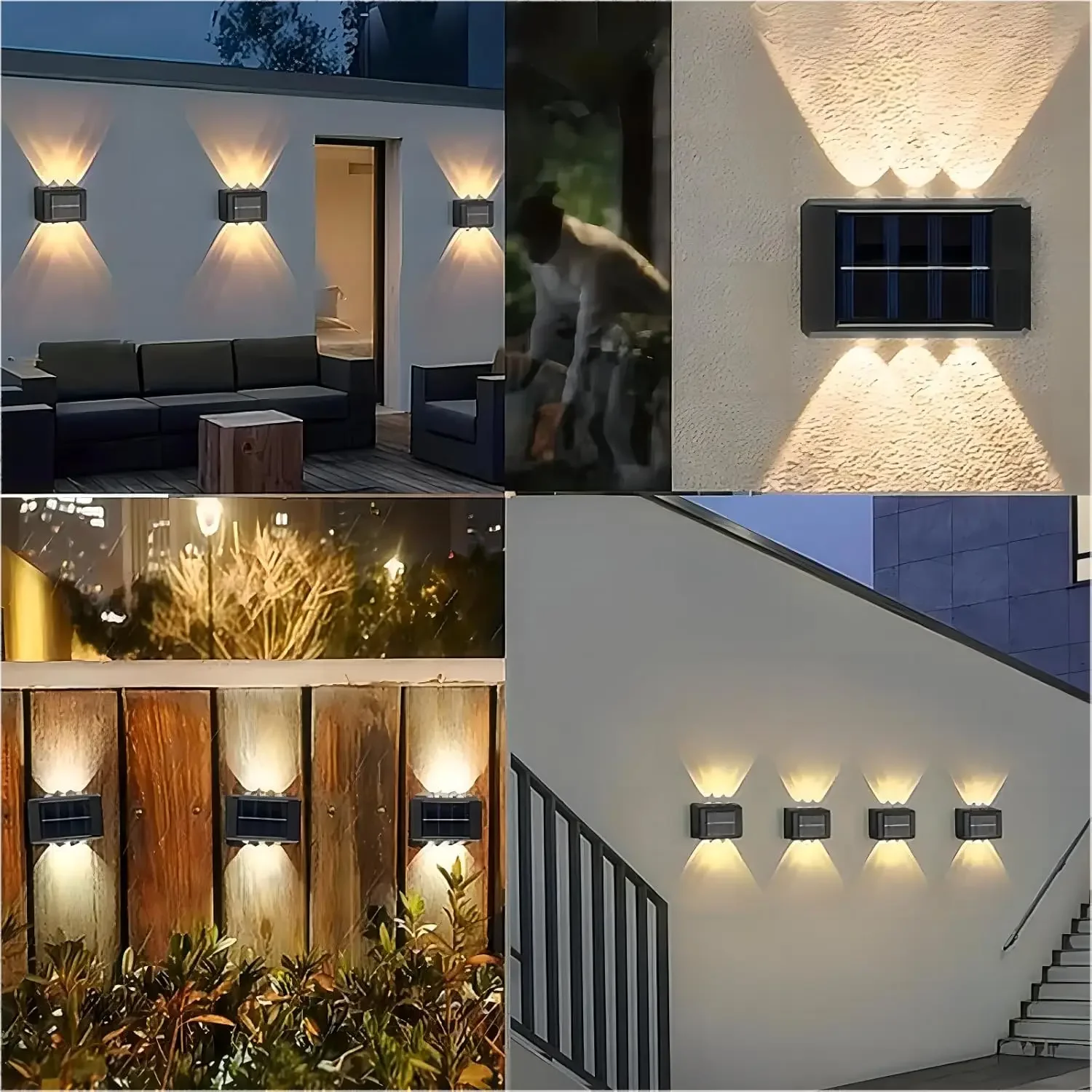 LED Solar Light Outdoor Waterproof Solar Wall Lamp Up and Down Luminous Lighting for Garden Fence Decor Solar Powered Wall Lamp image 3