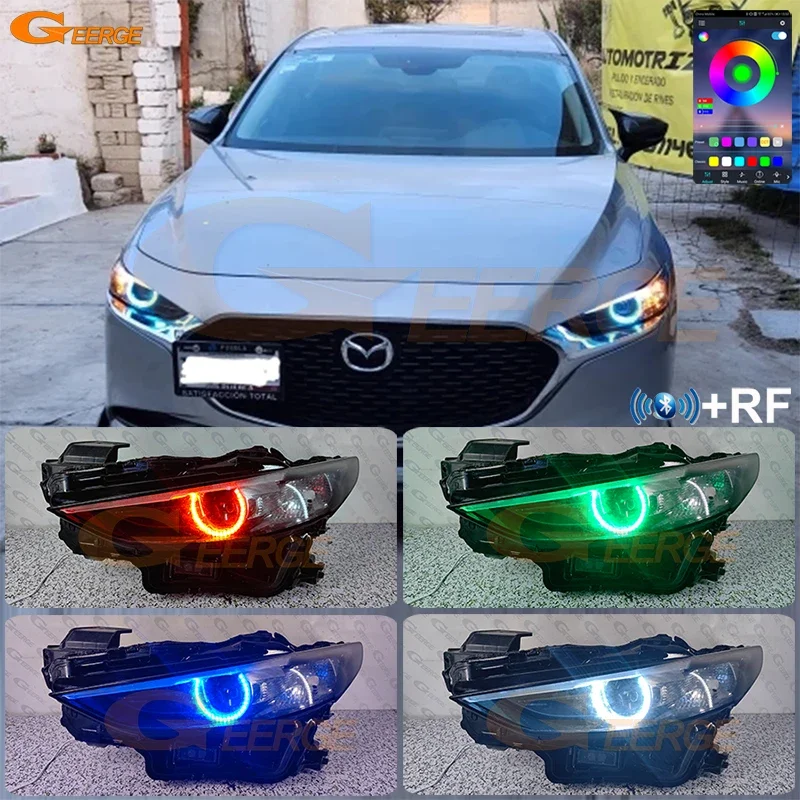 For Mazda 3 Mazda3 Axela BP 2019 - 2021 2022 2023 2024 Bluetooth APP Multi-Color Ultra Bright RGB LED Angel Eyes Kit Halo Rings