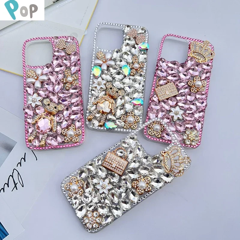 

Diamond Case for Huawei P50Pro P40, Mate30, Honor 9X, 50, 60Pro, Pumpkin Car Bling, Sparkly Crystal, Handmade Cover