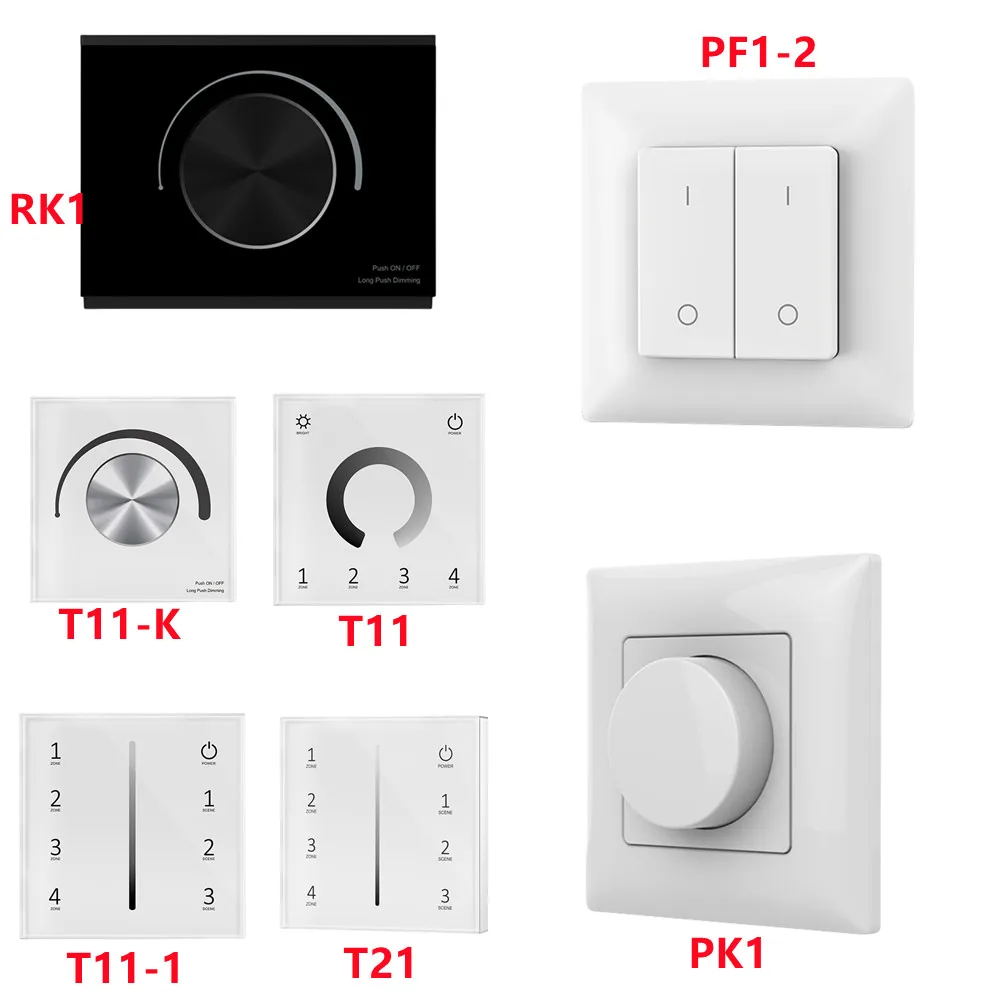 2.4G Rf Dimmer Paneel Afstandsbediening Led Strip Controller Touch Glas Draadloze Dmx512 Master Voor Single/Dual Color/Rgb/Rgbw Ledstrip