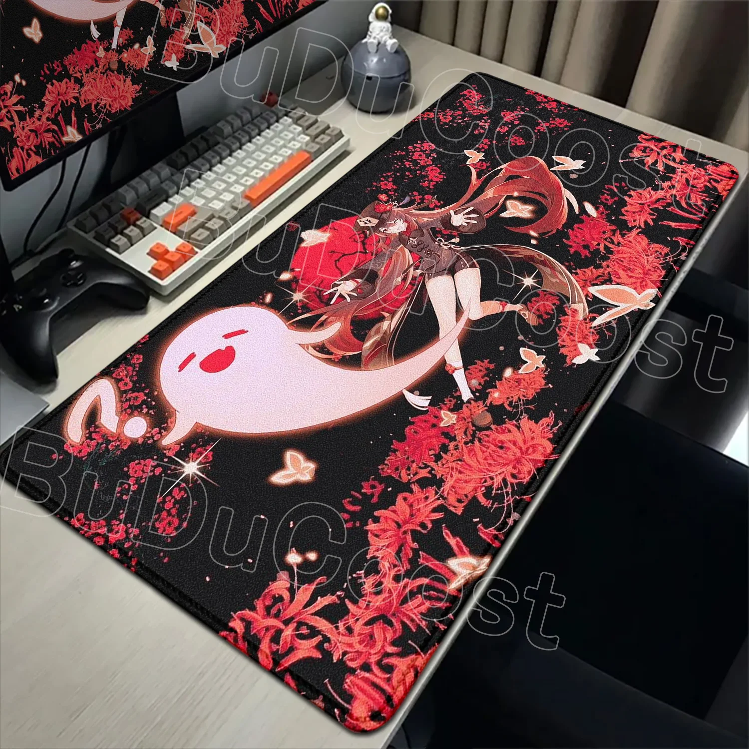 

2026 New Wallpaper Genshin Impact Mousepad Cute Kawaii Hu Tao Anime Mouse Pad Large Gaming Mousepad Pc Desk Gamer Keyboard Pads