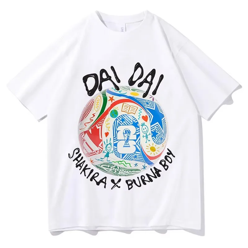 Camiseta Unissex Shakira DAI DAI 2026: Moda Casual, Camisetas de Tour, Estilo Y2K, Hip Hop e Streetwear Estético para Homens e Mulheres