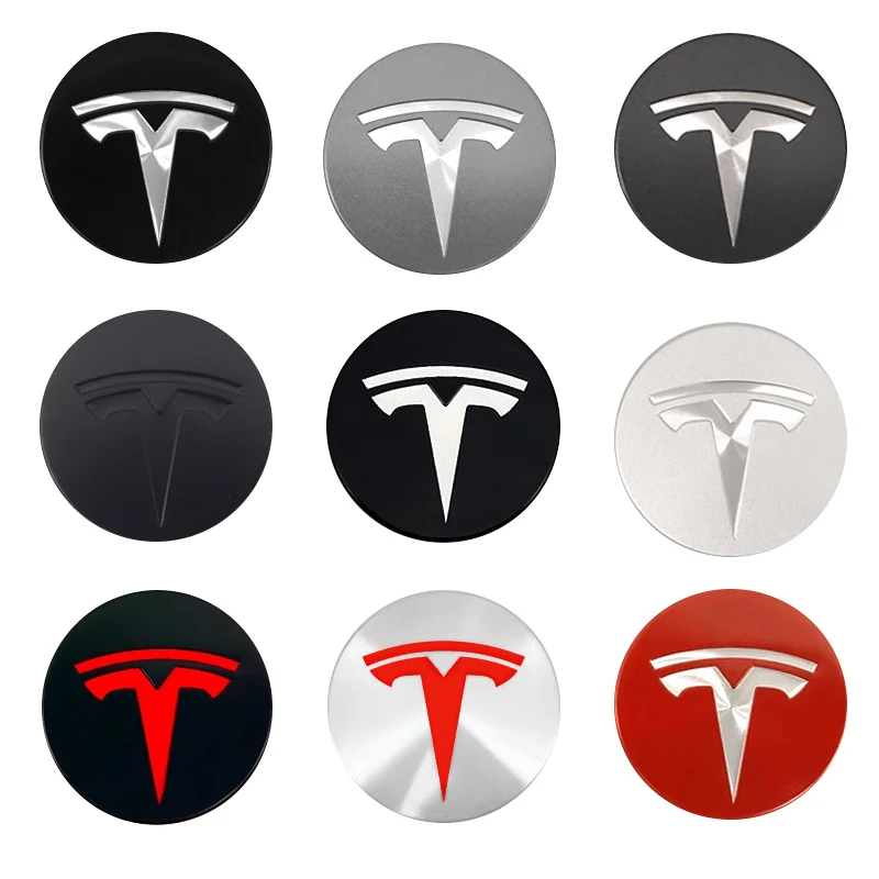 4pcs 56mm Wheel Hub Center Caps For Tesla Model 3 Model Y Badge Cover Hubcaps for Tesla Model Y X S 2023 Car Accessories