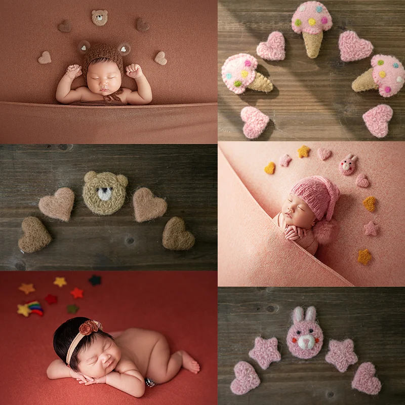 Newborn Photography Props High-quality Handmade Wool Felt Trinkets Photo Ornaments Memorial Infant Photography Accessories