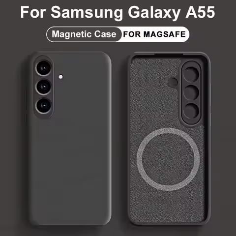 Silicone Magnetic Phone Case For Samsung S24 S23 S22 S21 S25 Ultra A55 A54 A35 A25 A15 5G Case For Magsafe Wireless Charge Cover