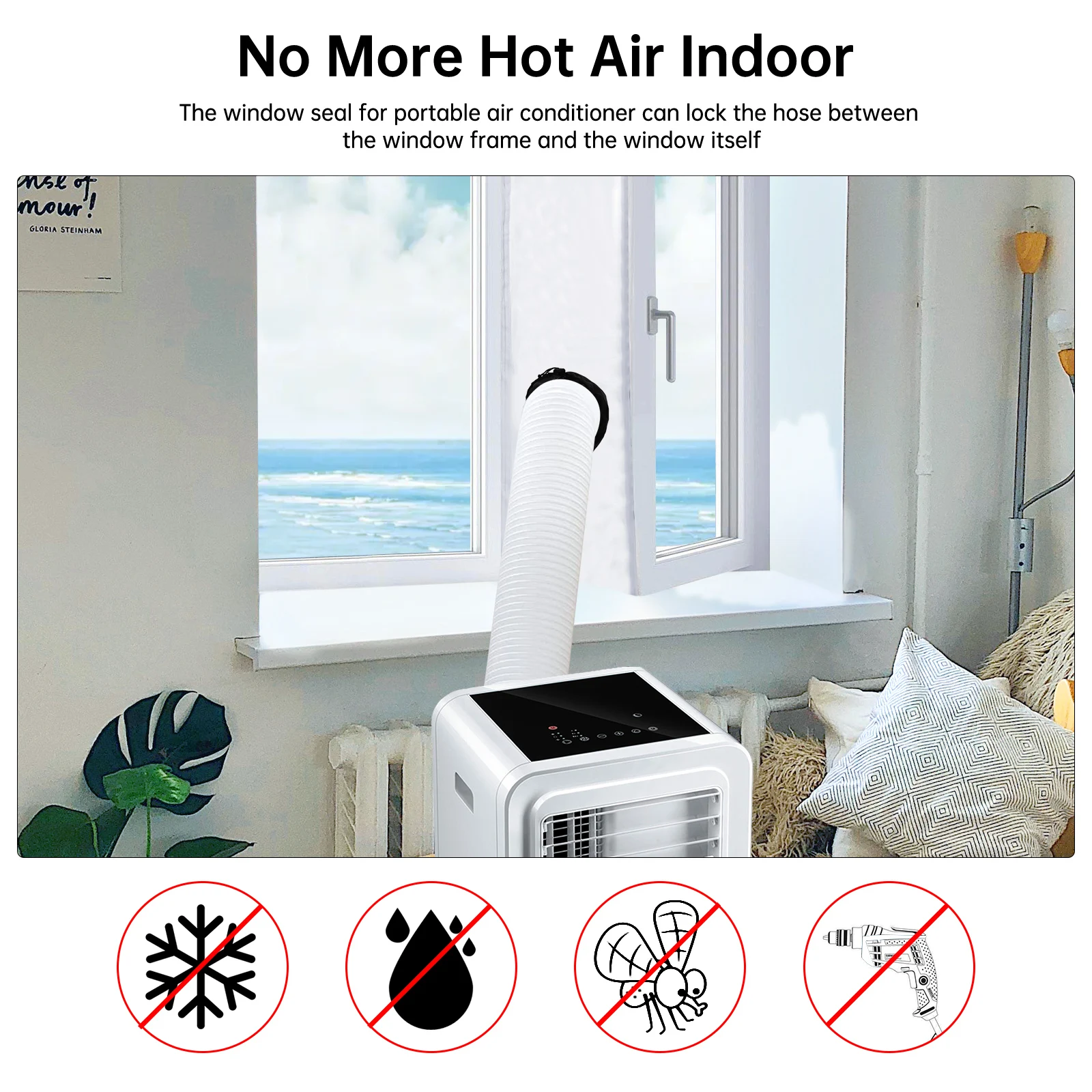 Portable Window Seal For Air Conditioner Unit Seal Plates Universal Window Sealing Kit Hot Air Stop Air Exchange Guards