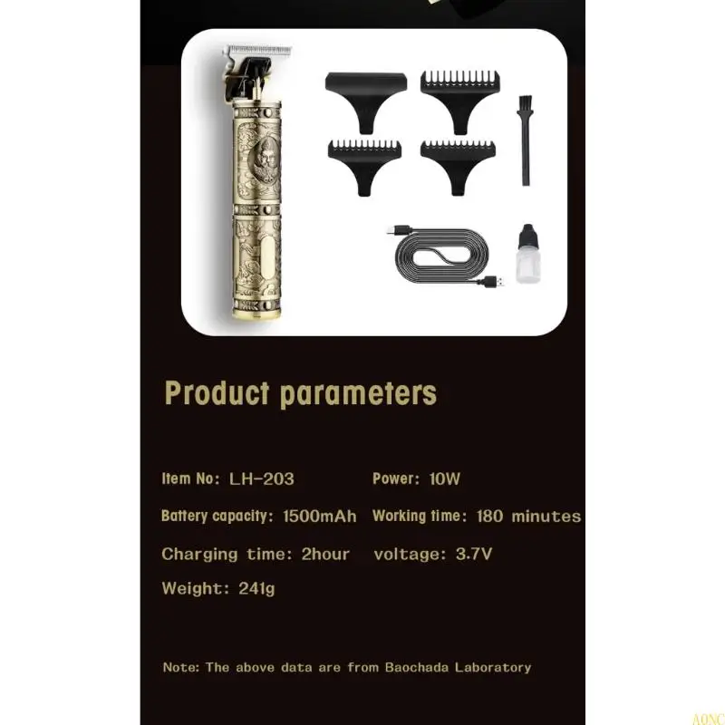 A0NC แกะสลัก Clippers ไฟฟ้าบ้าน USB ชาร์จผมกรรไกรกรรไกร T-type ใบกรรไกร T-type