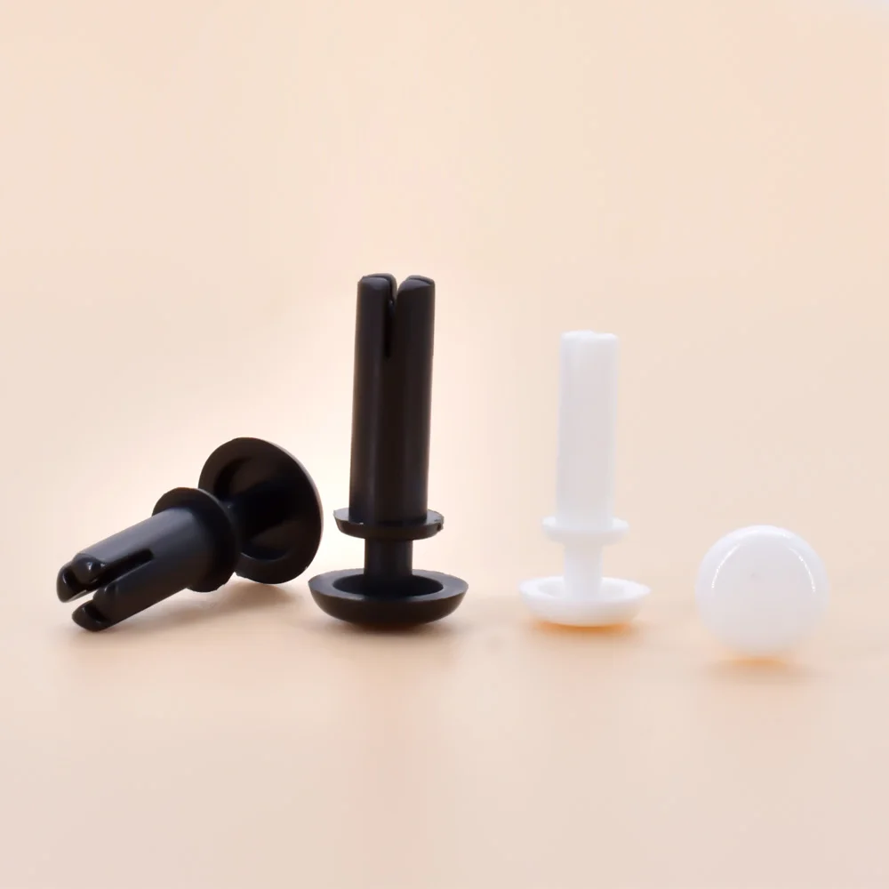 R2024-R4080 White Black R Type Rivets Nylon Type Expansion for PC Board Fastener Push-type Rivet Standoff Buckle Clip 50-200pcs