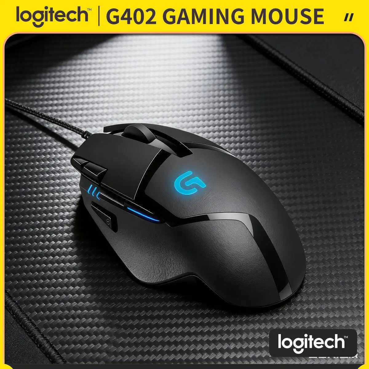 

Logitech G402 Wired Gaming Mouse 32-Bit Processor 8 Programmable Buttons 4 DPI Levels 20M Clicks Anti-Slip for PC Gaming