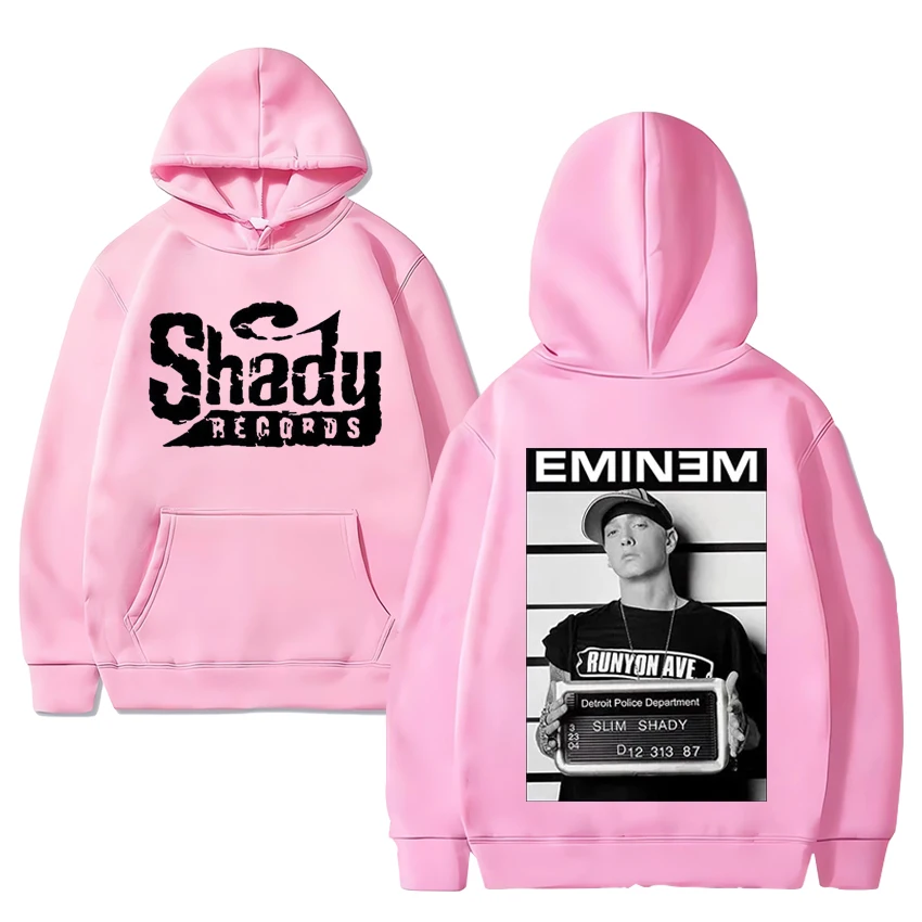 Sudadera con capucha de rapero Eminem para hombre y mujer, suéter de manga larga con estampado de doble cara, forro polar a la moda, Tops gráficos Unisex, gran oferta