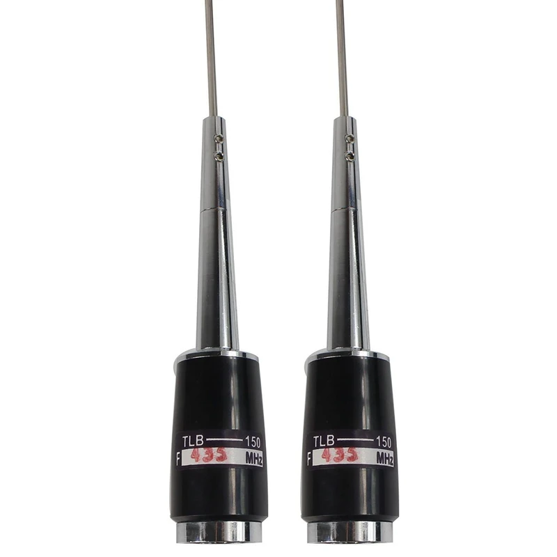 2X Details Of The New Silver UHF 400-470 Mhz 200W 5.5Db SL-16 PL-259 Mobile Car Radio Antenna