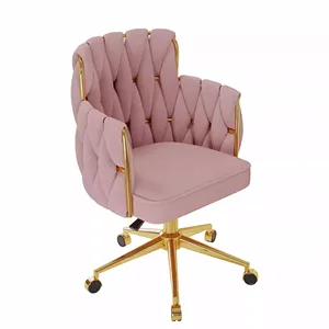 Gold Ankerspielstuhl für Mädchen, Make -up -Stuhl aufheben, strukturiertes Material, Büro, Computerstuhl, leichter Luxus, Raum 6 Hauptverkaufsstühle mit Pes Dourado - №6