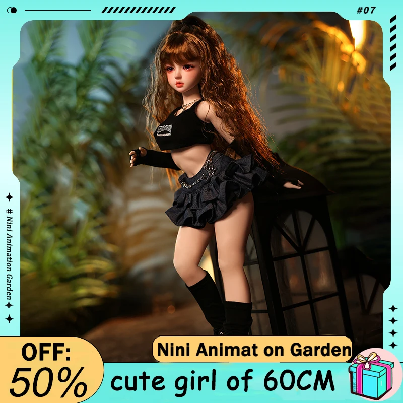 

60CM humanoid doll BJD doll bodybuilding figure imported silicone material 3D eyes brown wig desktop figurine ornament