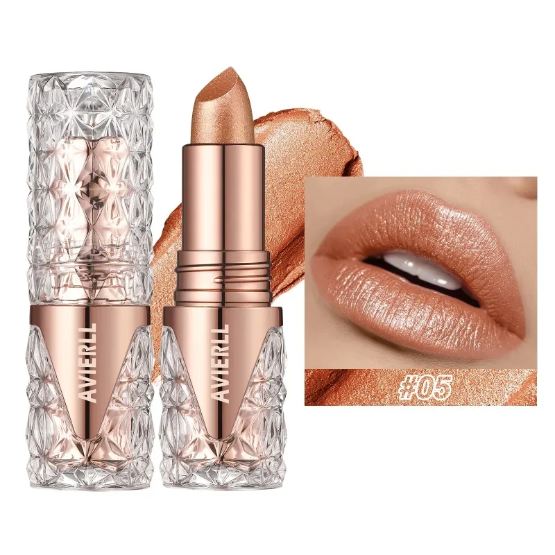 

Quicksand Gold Lipstick Fine Glitter lipstick, Moisturizing Silky Mermaid Girl Pink, Long-Lasting Waterproof Grapefruit Orange