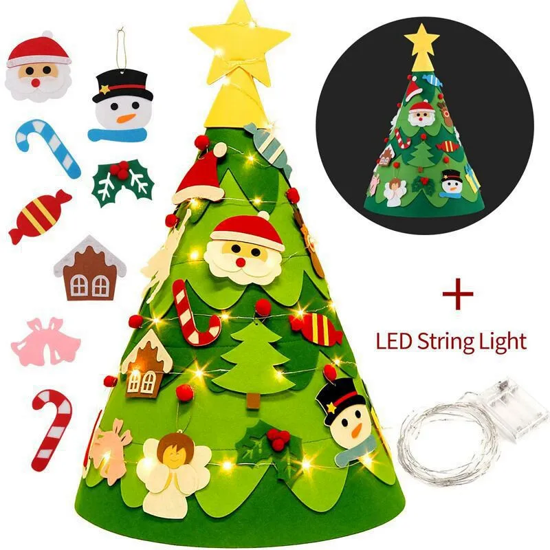 

3D Kid DIY Felt Merry Christmas Decoration for Home Navidad New Year Gifts Christmas Ornaments Santa Claus Xmas Tree