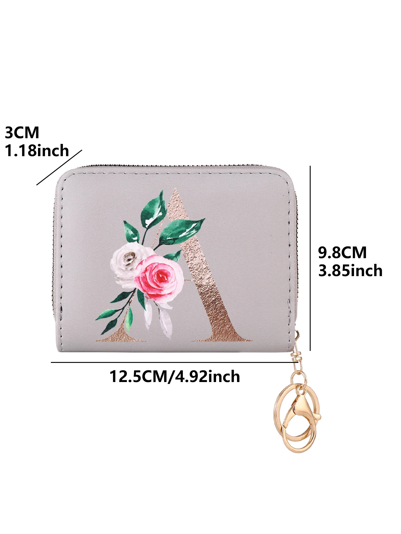 2023 New Wallet Alphabet Flower Ladies Zipper Wallet Coin Purse Keychain Card Holder Portable Fashion Short Clutch Wallet