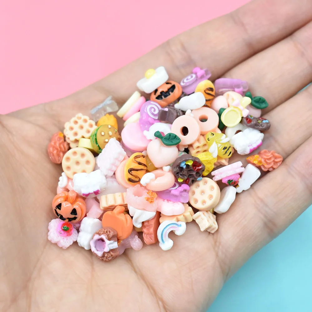 1bag Mixed Styles Resin Mini Nail Art Accessories Diy Phone Jewelry Flatback Cabochon Crafts Miniatures Scrapbook Embellishment