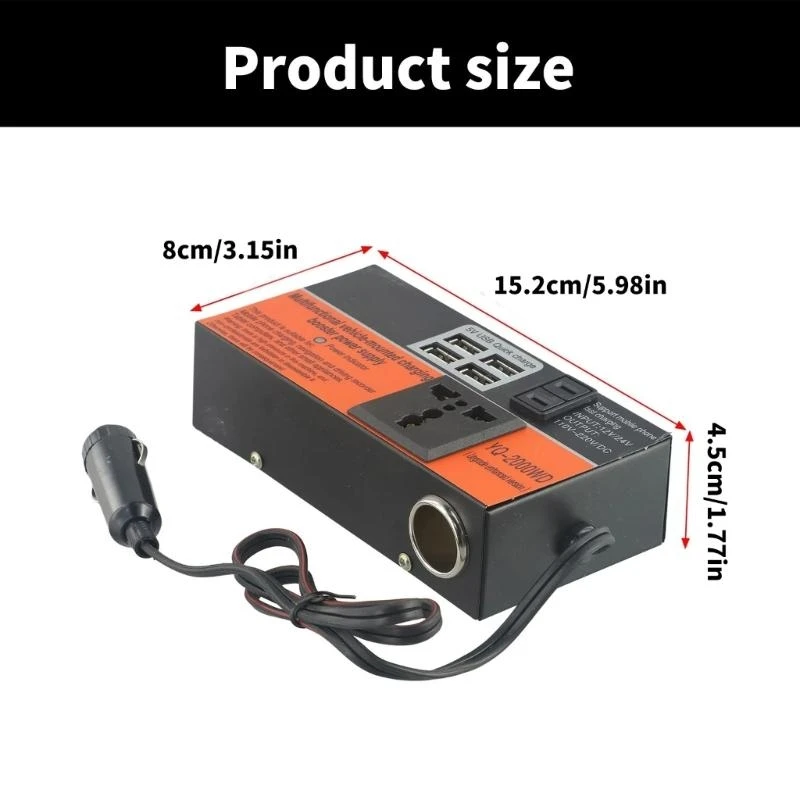 Multiple Port Vehicle Inverter Converter Adapter Intelligent Charging For Trucks R6FB