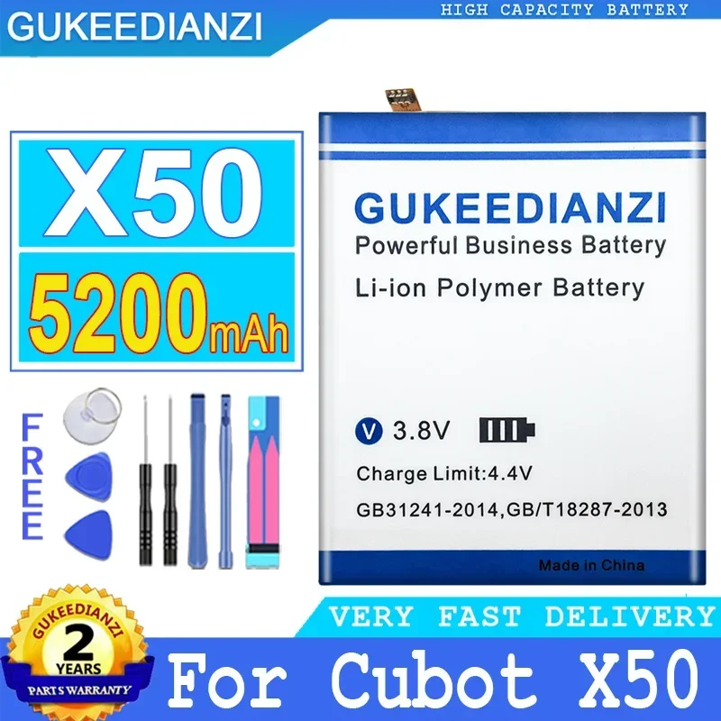 5200mAh GUKEEDIANZI Battery For Cubot X50 Big Power Bateria