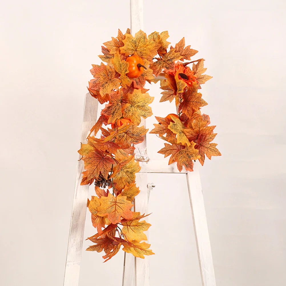

Simulation Pumpkin Decoration Fall Garland Fabric Leaf Autumn Mantel Fireplace Decor Home Halloween Plastic Foam