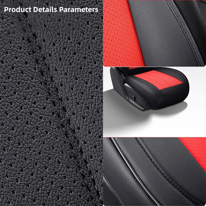 Breathable Driver\'s Front Seat Cover Luxury Leather Seat Protector Mat All Seasons Car Back Support Seat Cushion Headgear Cover