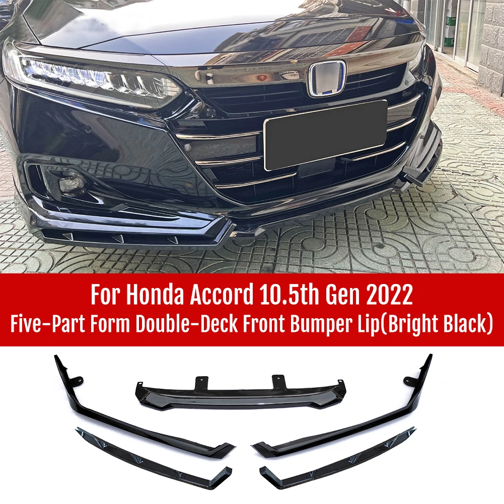 For Honda Accord 10.5th Gen 2021-2022 Car Grille Front Bumper Lip Spoiler Splitter Deflector Guards Body Kit Accessories 7 Style